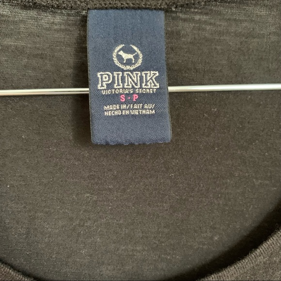 Victoria Secret Pink size small petite black with sequin bling tee. - Picture 6 of 6